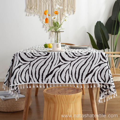 polyester and linen houndstooth thickened table cloth